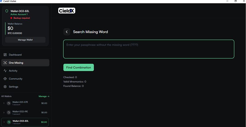 Cieldx find phrase combination feature
